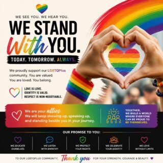 🖤❤️💛💚💙💜 We stand proudly with the LGBTQ+ community! 🌈 Your unique stories and vibrant diversity light up our lives every day! We're on a mission to create a world where everyone can be their true selves. After all, love knows no boundaries! It’s time to celebrate and uplift that beautiful truth! 🤝✨
Let’s come together to embrace our differences, support one another, and champion equality for all—regardless of who they love or how they identify. 🌟 We're here every step of your self-exploration journey! 🏳️🌈💪
Join us in sharing love, spreading joy, and fostering acceptance! Whether it’s uplifting local LGBTQ+ organizations, sharing your own stories, or simply being a supportive friend, every action counts! 💖 Together, we can light the way to a brighter, more inclusive future! #LGBTQAlly #LoveIsLove #TogetherWeRise Let's do this! 💪🌈